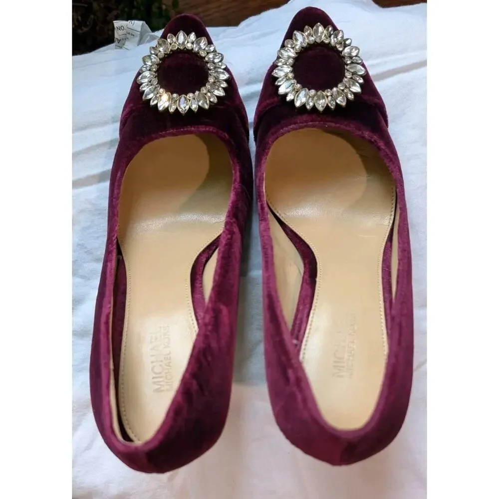 Michael Michael Kors "Viola" Suede w/Crystal Brooch Accent Pumps Sz 6 $160 - Picture 7 of 10